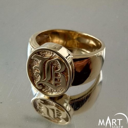 Letter on sale pinky ring